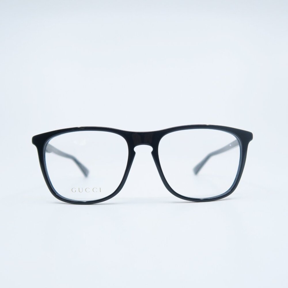 Gucci GG0332O 001 54mm Solid Black Gloss Acetate,  New Men's Eyeglasses.